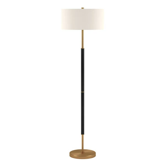 Coupon đ Silver Orchid Gotho Pedestal Contemporary Floor Lamp Matte White And Polished Nickel â¤ď¸ - Image 3