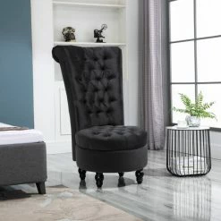 Brand new 🔥 Silver Orchid Hayworth 45" Tufted High Back Black Velvet Accent Chair 😉