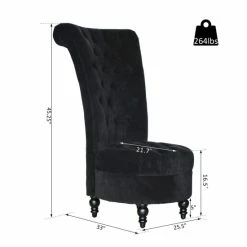 Brand new 🔥 Silver Orchid Hayworth 45" Tufted High Back Black Velvet Accent Chair 😉 -Silver Orchid Shop unnamed file 1013