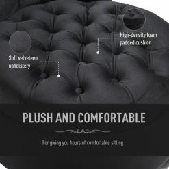 Brand new 🔥 Silver Orchid Hayworth 45" Tufted High Back Black Velvet Accent Chair 😉 -Silver Orchid Shop unnamed file 1015