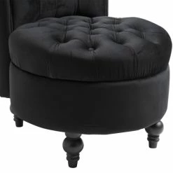 Brand new 🔥 Silver Orchid Hayworth 45" Tufted High Back Black Velvet Accent Chair 😉 -Silver Orchid Shop unnamed file 1017
