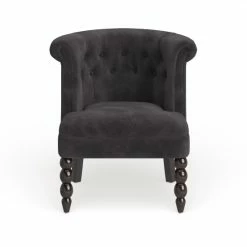 Coupon 🔥 Silver Orchid Heston Victorian Style Contemporary Black Velvet Upholstered Accent Chair 🎁 -Silver Orchid Shop unnamed file 1032