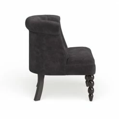 Coupon 🔥 Silver Orchid Heston Victorian Style Contemporary Black Velvet Upholstered Accent Chair 🎁 -Silver Orchid Shop unnamed file 1033
