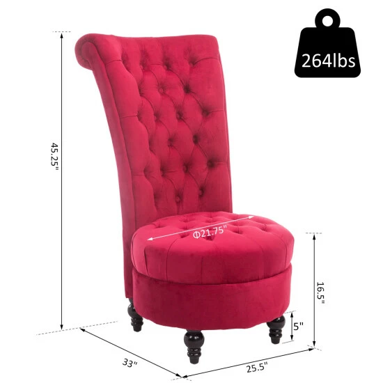 Brand new ๐ Silver Orchid Hayworth 45" Tufted High Back Red Velvet Accent Chair ๐คฉ - Image 3