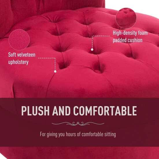 Brand new ๐ Silver Orchid Hayworth 45" Tufted High Back Red Velvet Accent Chair ๐คฉ - Image 5