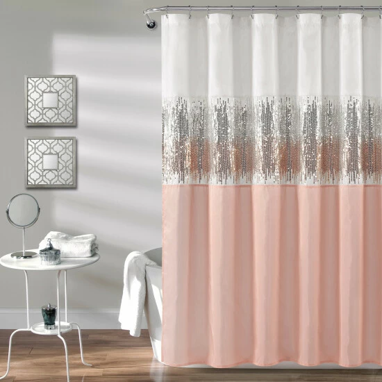 Outlet đ Silver Orchid Gregor Abstract Night Sky Two-tone Shower Curtain Navy/white đ 5 Outlet đ Silver Orchid Gregor Abstract Night Sky Two-tone Shower Curtain Navy/white đ - Image 3