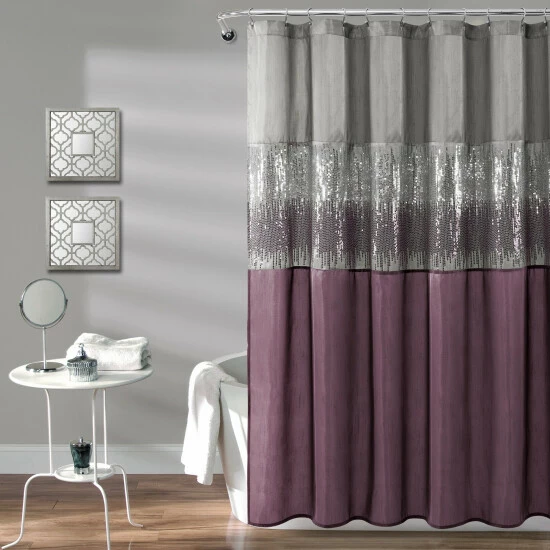 Outlet đ Silver Orchid Gregor Abstract Night Sky Two-tone Shower Curtain Navy/white đ 10 Outlet đ Silver Orchid Gregor Abstract Night Sky Two-tone Shower Curtain Navy/white đ - Image 8