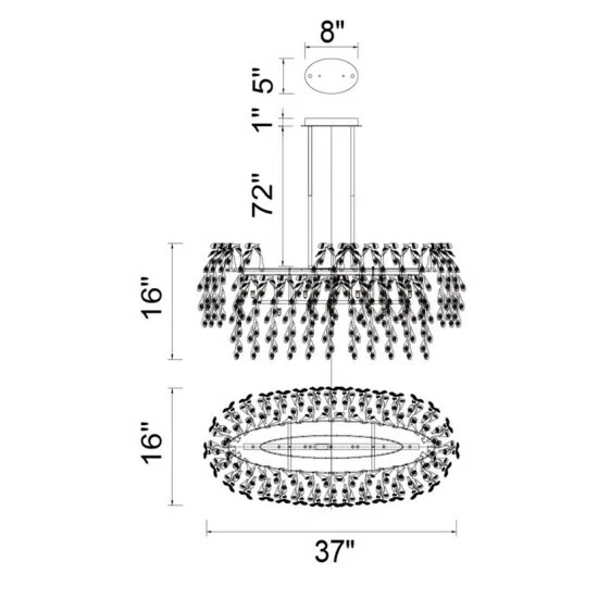 Best Pirce ๐คฉ Silver Orchid Bergman 7-light Crystal Oval Drum Chandelier With Chrome Finish ๐ - Image 2