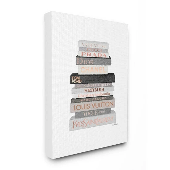Cheapest ✨ Silver Orchid Grey And Rose Gold Fashion Bookstack Canvas Wall Art - Multi-Color 💯