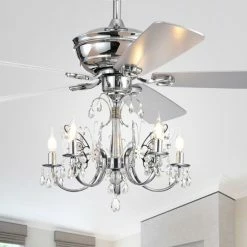Coupon 🎉 Silver Orchid Finlayson 52-inch 5-light Chrome Lighted Ceiling Fan With Reversible Blades ✨