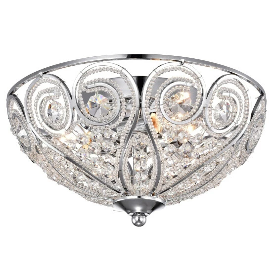 Best Pirce ๐ Silver Orchid Gilbert 3-Light Chrome And Crystal Flush Mount With Crystal Bowl Shade โญ 4 Best Pirce ๐ Silver Orchid Gilbert 3-Light Chrome And Crystal Flush Mount With Crystal Bowl Shade โญ - Image 2