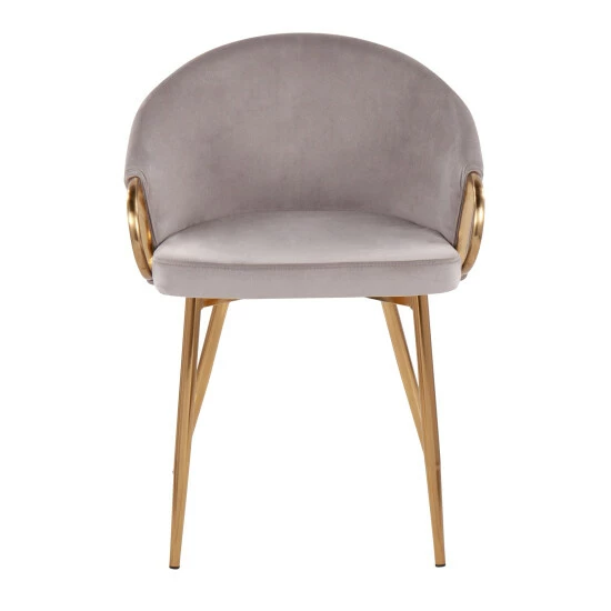 Flash Sale ๐งจ Silver Orchid Battista Glam Gold Upholstered Chair - N/A Silver Velvet ๐ - Image 5
