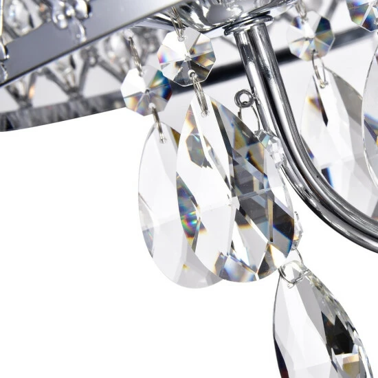 Budget ๐ Silver Orchid Berger Chrome Finish 4-light Round Crystal Chandelier ๐ - Image 3