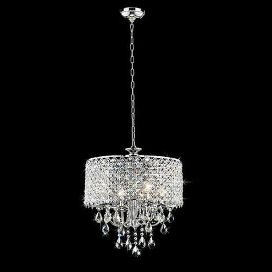 Budget ๐ Silver Orchid Berger Chrome Finish 4-light Round Crystal Chandelier ๐ - Image 8