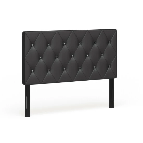 Best Pirce ๐ Silver Orchid Heston Contemporary Crystal Diamond Tufted Black Headboard โจ - Image 7