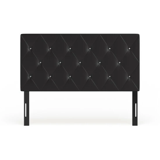 Best Pirce ๐ Silver Orchid Heston Contemporary Crystal Diamond Tufted Black Headboard โจ - Image 8