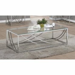 Cheap 🎉 Silver Orchid Brockwell Contemporary Chrome Coffee Table ✔️
