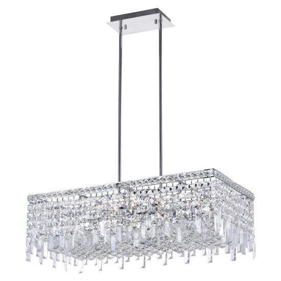 New đĽ Silver Orchid Armetta 10-light Rectangular Drum Crystal Chandelier With Chrome Finish đ
