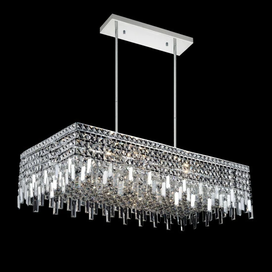 New đĽ Silver Orchid Armetta 10-light Rectangular Drum Crystal Chandelier With Chrome Finish đ - Image 2