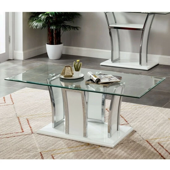 Best Pirce â Silver Orchid McAvory Modern 47-inch 1-shelf Coffee Table Glossy White đ