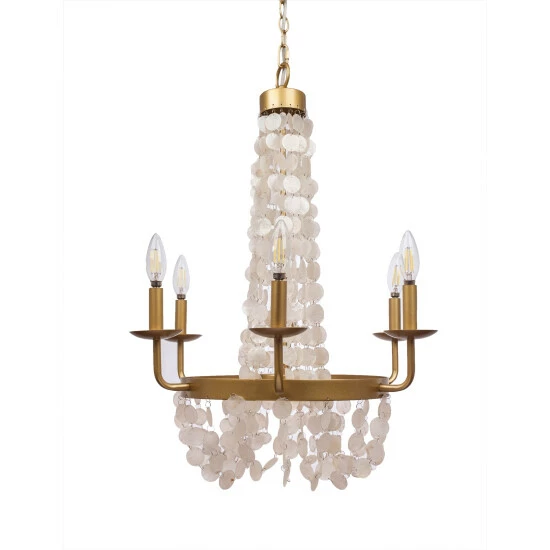 Deals đ Silver Orchid Epstewin Brushed Gold And Capiz Shell Candelabra - 20.75"L X 20.75"W X 27.5"H đ 5 Deals đ Silver Orchid Epstewin Brushed Gold And Capiz Shell Candelabra - 20.75"L X 20.75"W X 27.5"H đ - Image 3