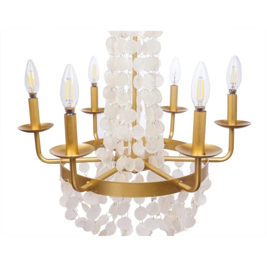 Deals đ Silver Orchid Epstewin Brushed Gold And Capiz Shell Candelabra - 20.75"L X 20.75"W X 27.5"H đ 6 Deals đ Silver Orchid Epstewin Brushed Gold And Capiz Shell Candelabra - 20.75"L X 20.75"W X 27.5"H đ - Image 4