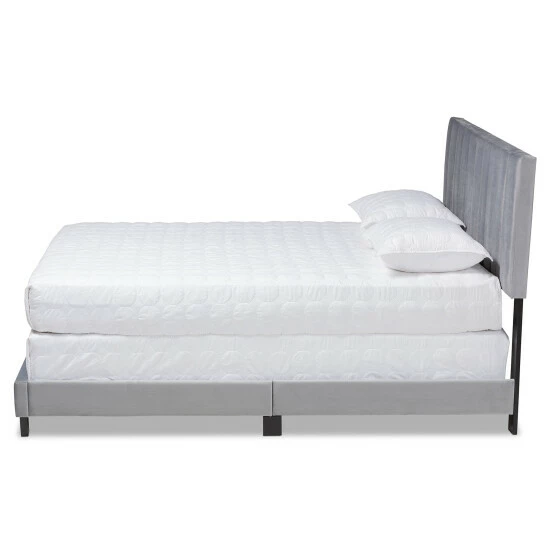 Budget đ Silver Orchid Sten Glam And Luxe Upholstered Panel Bed With Headboard Grey đŻ - Image 4