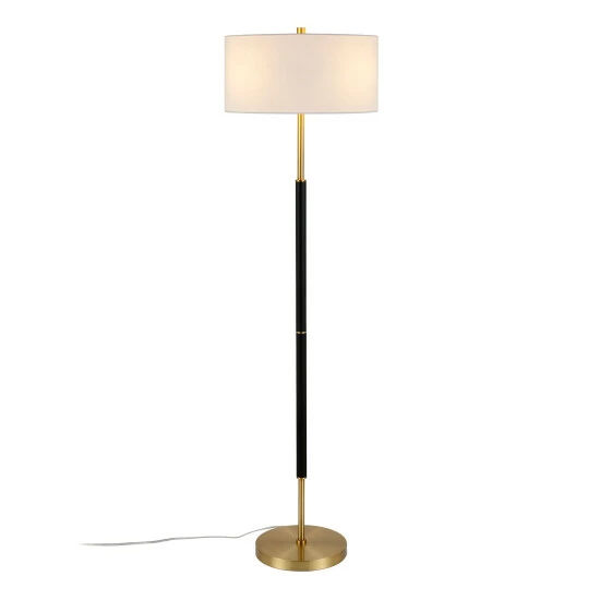 Coupon đ Silver Orchid Gotho Pedestal Contemporary Floor Lamp Matte White And Polished Nickel â¤ď¸ - Image 5