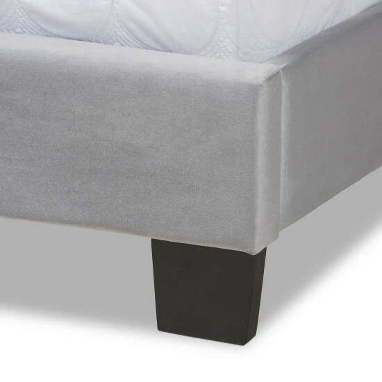 Budget đ Silver Orchid Sten Glam And Luxe Upholstered Panel Bed With Headboard Grey đŻ - Image 7