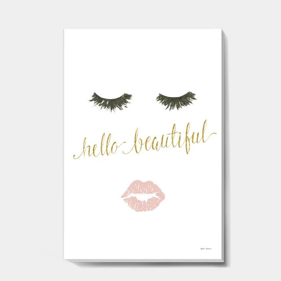 Top 10 ๐ Silver Orchid 'fashion Glam Lips On Gold I' Posh & Luxe Canvas Artwork Print - Pink ๐ - Image 2