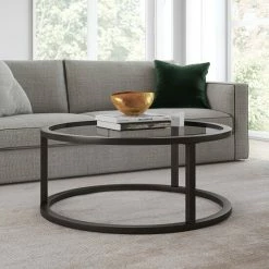 Flash Sale đ Silver Orchid Stossel Round Metal Coffee Table Blackened Bronze đŻ