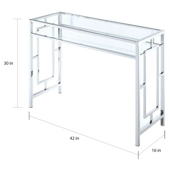 Wholesale đ Silver Orchid Adolfi Square Chrome Desk With Shelf â¤ď¸ - Image 5