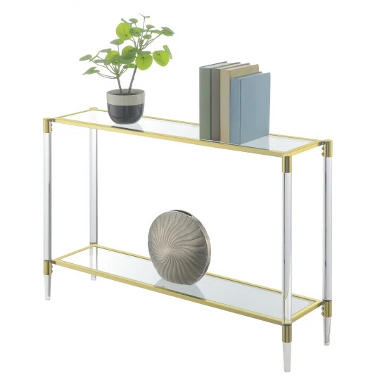 Best deal ๐คฉ Silver Orchid 2 Tier Acrylic Glass Console Table ๐ - Image 2