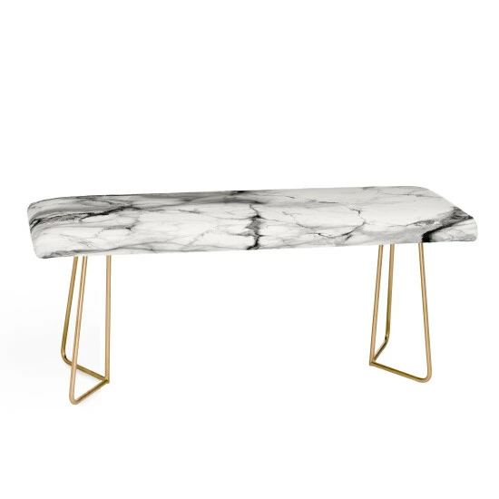 Flash Sale â¤ď¸ Deny Designs Silver Orchid Cassineli Marble Print Bench Black Legs đ - Image 2