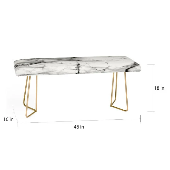 Flash Sale â¤ď¸ Deny Designs Silver Orchid Cassineli Marble Print Bench Black Legs đ - Image 3