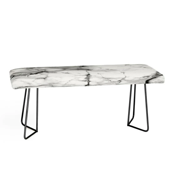 Flash Sale â¤ď¸ Deny Designs Silver Orchid Cassineli Marble Print Bench Black Legs đ - Image 5