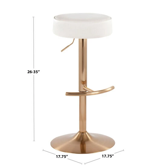 Flash Sale 🤩 Silver Orchid Velvet Esme Adjustable Bar Stool Leopard Print 🥰 - Image 4