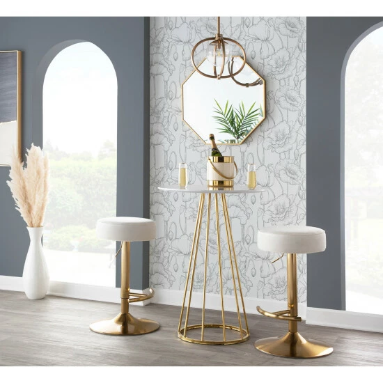 Flash Sale 🤩 Silver Orchid Velvet Esme Adjustable Bar Stool Leopard Print 🥰 - Image 6