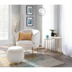 Discount 🔥 Silver Orchid Ralph Velvet & Gold Contemporary Metal Ottoman Cream 👍 -Silver Orchid Shop unnamed file 1347