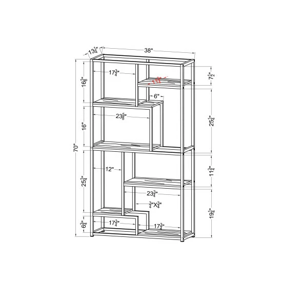 Brand new ๐ Silver Orchid Viby Contemporary 6-shelf Tiered Open Bookcase Chrome ๐ - Image 7