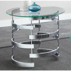Best Sale 🤩 Silver Orchid Bardeen Round End Table 🔔