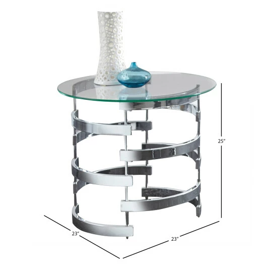 Best Sale đ€© Silver Orchid Bardeen Round End Table đ - Image 4