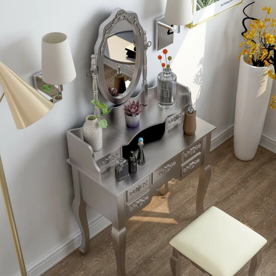 Top 10 đ Silver Orchid Pontoppidan 2-piece Vanity Table And Stool Set 𼰠- Image 6