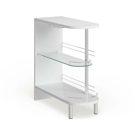 New ๐งจ Silver Orchid Rehni White Metal And Glass Bar Table ๐ - Image 2