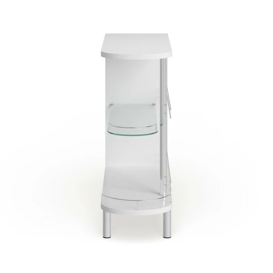 New ๐งจ Silver Orchid Rehni White Metal And Glass Bar Table ๐ - Image 3