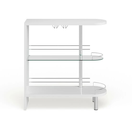 New ๐งจ Silver Orchid Rehni White Metal And Glass Bar Table ๐ - Image 4
