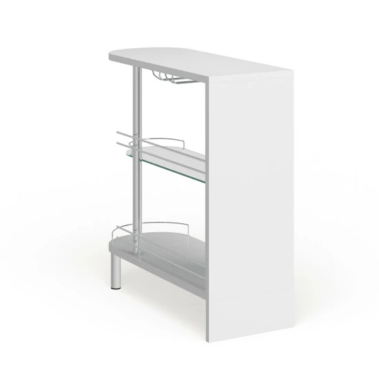 New ๐งจ Silver Orchid Rehni White Metal And Glass Bar Table ๐ - Image 5