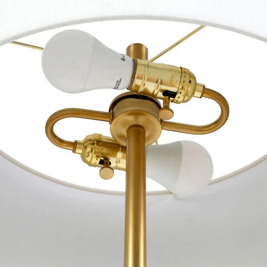 Coupon đ Silver Orchid Gotho Pedestal Contemporary Floor Lamp Matte White And Polished Nickel â¤ď¸ - Image 7