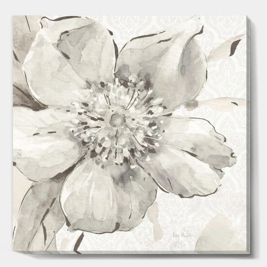 Best Sale โค๏ธ Silver Orchid 'Indigold Grey Peonies III' Farmhouse Canvas Artwork Print ๐ - Image 2