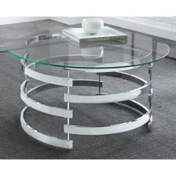 Hot Sale 🤩 Silver Orchid Bardeen Round Coffee Table 🤩